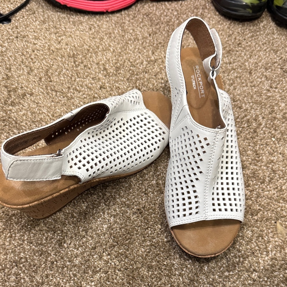 Rockport Women's White Perforated Sandals